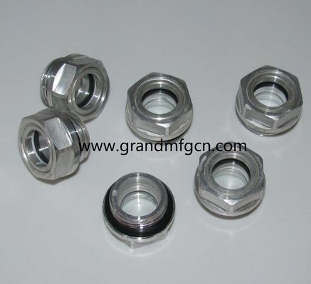 M52X1.5 Sistema de lubricación del soplador de aluminio Nivel de aceite Hex tornillo de entrada Visor de nivel de aceite indicadores de nivel de aceite de vidrio