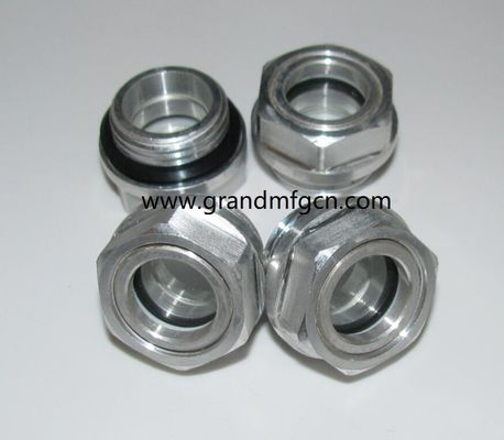 M28X1.5 Sistema de lubricación del soplador de aluminio Nivel de aceite Hex tornillo de entrada Visor de nivel de aceite vidrio indicadores de nivel de aceite