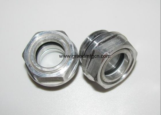 G1 1/2&quot; Sistema de lubricación de soplador de aluminio Nivel de aceite Hex tornillo de entrada Visor de nivel de aceite vidrio indicadores de nivel de aceite