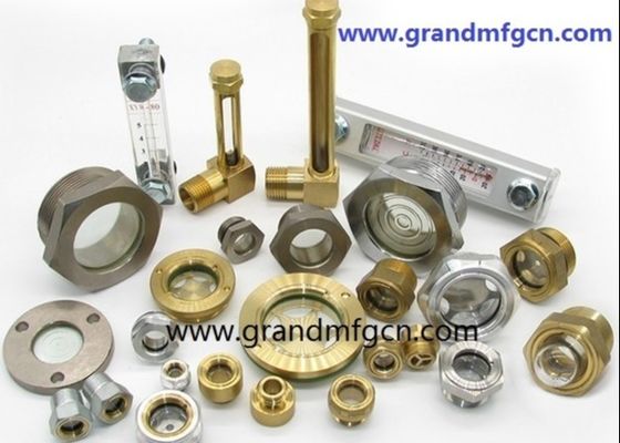 Indicador de nivel de aceite hidráulico de aluminio GM-YWZ-125T con marcas de nivel para contenedores de pared fina