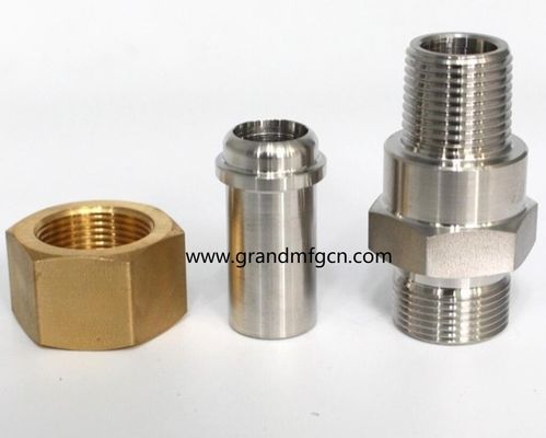 Acero inoxidable SUS304 SUS316 Conectores mecanizados accesorios de piezas giradas de precisión a medida