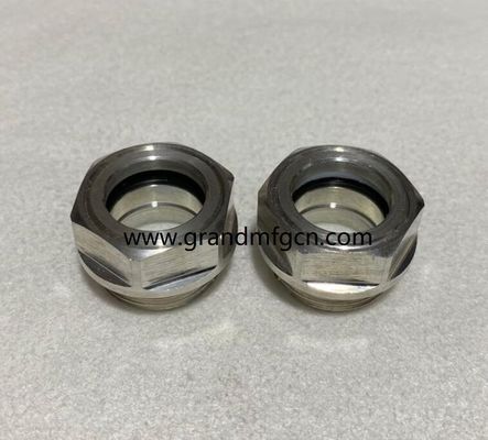 M24M28X1.5 soplador resistente a la corrosión de aluminio en el sitio de vidrio de hexagonal de vidrio de visor de nivel de aceite de vidrio indicadores de nivel de aceite