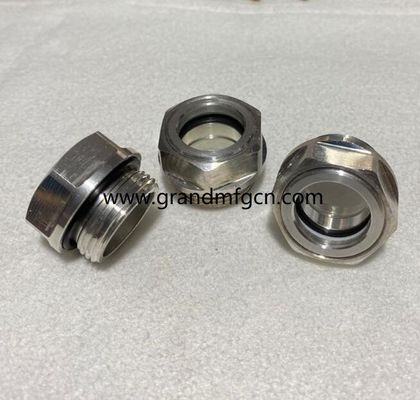 M24M28X1.5 soplador resistente a la corrosión de aluminio en el sitio de vidrio de hexagonal de vidrio de visor de nivel de aceite de vidrio indicadores de nivel de aceite