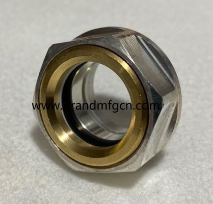 G3/4  soplador resistente a la corrosión de niveles de aceite de aluminio hex-torsión de visor de nivel de aceite de vidrio indicadores de nivel de aceite