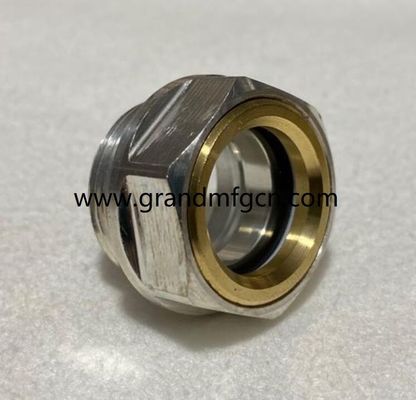 M24M28X1.5 soplador resistente a la corrosión de aluminio en el sitio de vidrio de hexagonal de vidrio de visor de nivel de aceite de vidrio indicadores de nivel de aceite
