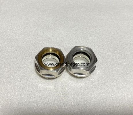 M28M27X1.5 soplador resistente a la corrosión de aluminio en el sitio de vidrio hex-vinculado con visor de nivel de aceite de vidrio indicadores de nivel de aceite