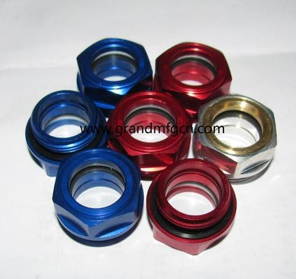G1 / 4 ′′ 3/8&quot; soplador anodizante de aluminio niveles de aceite hex-torsión en el nivel de aceite visor de vidrio indicadores de nivel de aceite