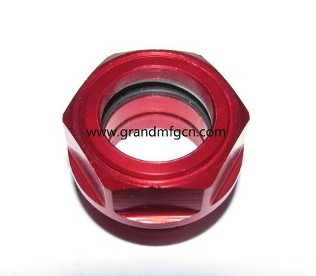 M33 M27X1.5 visor de color anodizante de aluminio de vidrio hexarrastre con visor de nivel de aceite de vidrio indicadores de nivel de aceite