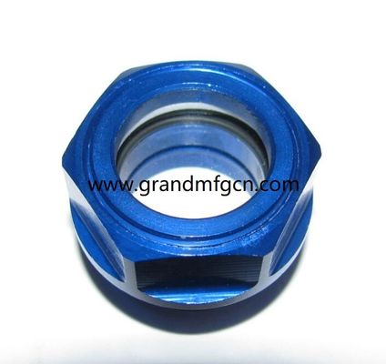 M22 M18X1.5 de aluminio anodizante visor de color de vidrio hex de tornillo en visor de nivel de aceite de vidrio indicadores de nivel de aceite