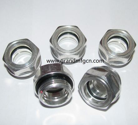 M22 M18X1.5 de aluminio anodizante visor de color de vidrio hex de tornillo en visor de nivel de aceite de vidrio indicadores de nivel de aceite