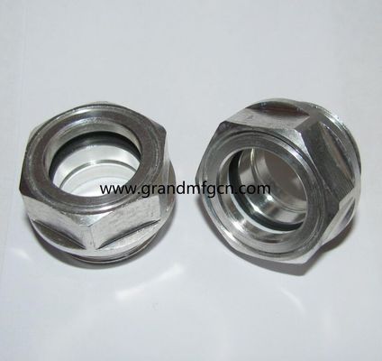 M22 M18X1.5 de aluminio anodizante visor de color de vidrio hex de tornillo en visor de nivel de aceite de vidrio indicadores de nivel de aceite