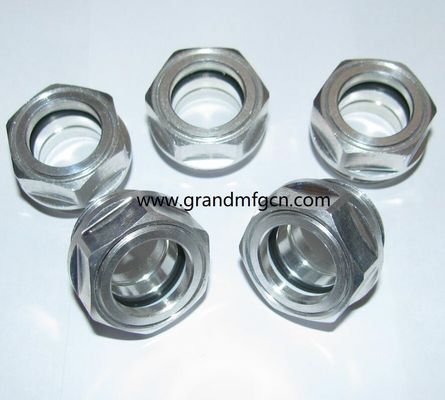 M42X1.5 M27X1.5 Anodizante de aluminio de color hexadecimal fresado de tornillo en el vidrio del visor de nivel de aceite compresor de vidrio indicador del nivel de aceite