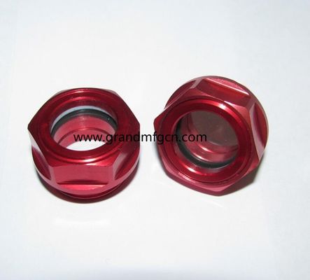 M27x1.5 M18X1.5 visor de color anodizante de aluminio de vidrio hex de tornillo con visor de nivel de aceite de vidrio indicadores de nivel de aceite