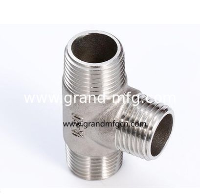 Acero inoxidable 304 316 piezas mecanizadas de precisión a medida accesorios ss304 accesorios de tee OEM NPT conectores SS304