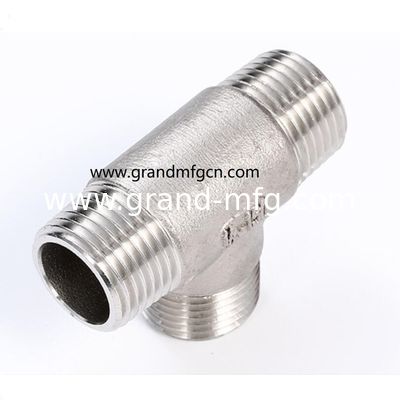 Acero inoxidable 304 316 piezas mecanizadas de precisión a medida accesorios ss304 accesorios de tee OEM NPT conectores SS304