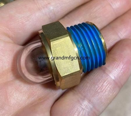 hilo NPT masculino 3/4 INCH transparente con bóveda indicador de nivel de visión de aceite hex-vinculado vidrio de visión de nivel de aceite con bloqueo de hilo