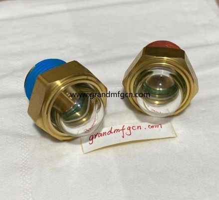 en stock NPT hilo 3/8 INCH transparente abovedado indicadores de visión del nivel de aceite de tornillo hex en vidrio de visión del nivel de aceite con bloqueo de hilo
