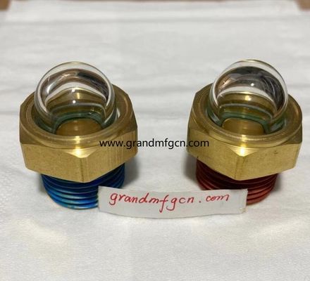 hilo de tubería NPT masculino 1/2 pulgadas en forma de cúpula de flujo de nivel de líquido medidor de nivel de aceite vista indicador de vidrio para bombas personalizado