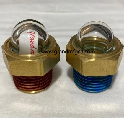 en stock NPT hilo 1 INCH transparente abovedado indicadores de visión del nivel de aceite de tornillo hex en vidrio de visión del nivel de aceite con bloqueo de hilo