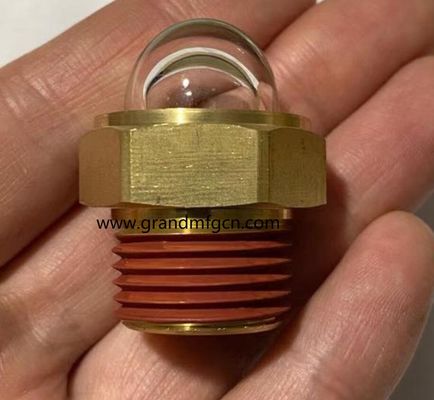 hilo de tubería NPT masculino 1/2 pulgadas en forma de cúpula de flujo de nivel de líquido medidor de nivel de aceite vista indicador de vidrio para bombas personalizado