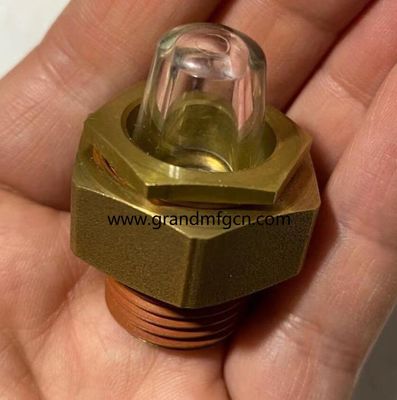 en stock NPT hilo 3/8 INCH transparente abovedado indicadores de visión del nivel de aceite de tornillo hex en vidrio de visión del nivel de aceite con bloqueo de hilo