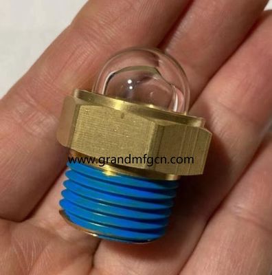 hilo de tubería NPT masculino 1/2 pulgadas en forma de cúpula de flujo de nivel de líquido medidor de nivel de aceite vista indicador de vidrio para bombas personalizado
