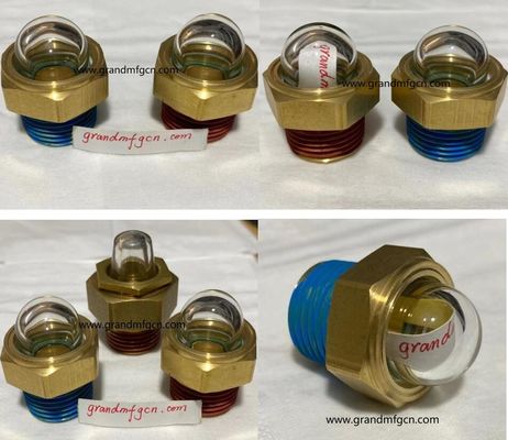 en stock NPT hilo 3/8 INCH transparente abovedado indicadores de visión del nivel de aceite de tornillo hex en vidrio de visión del nivel de aceite con bloqueo de hilo