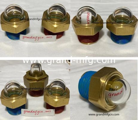 EE.UU. macho NPT hilo 3/4 INCH de latón abovedado indicador de nivel de visión de aceite hex-tornilla en vidrio de visión de nivel de aceite con bloqueo de hilo