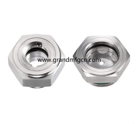 M36X1.5 Laboratorio de la industria automotriz Equipos de acero inoxidable 304 vidrio de vidrio con vidrio transparente