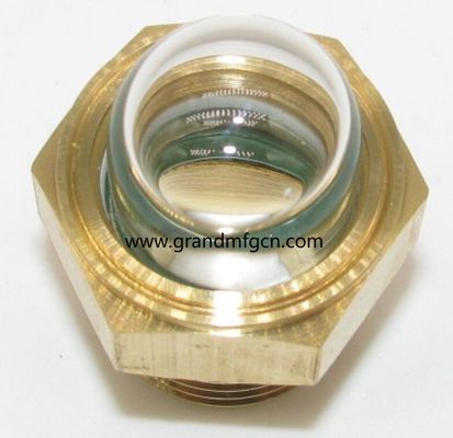 en stock NPT hilo 1 INCH transparente abovedado indicadores de visión del nivel de aceite de tornillo hex en vidrio de visión del nivel de aceite con bloqueo de hilo