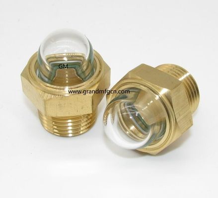 en stock NPT hilo 3/8 INCH transparente abovedado indicadores de visión del nivel de aceite de tornillo hex en vidrio de visión del nivel de aceite con bloqueo de hilo