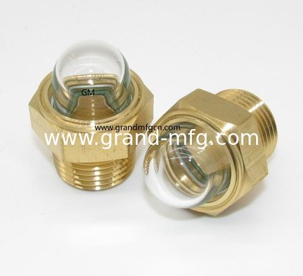 EE.UU. macho NPT hilo 3/8 pulgadas de latón abovedado indicador de nivel de visión de aceite hex-vinculado vidrio de visión de nivel de aceite con bloqueo de hilo