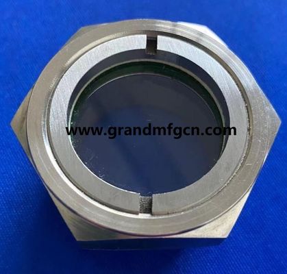 G 2 INCH acero inoxidable 304 vidriera de vidrio de visor de aceite en stock hex Vidriera de vidrio de nivel de aceite indicadores de nivel de aceite