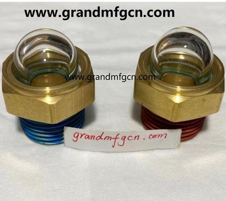 EE.UU. macho NPT hilo3/8 pulgadas de latón abovedado vidrio de visualización de nivel de aceite hex tornillo en vidrio de visualización de nivel de aceite ventana con bloqueo de hilo