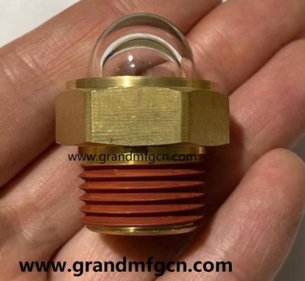 NPT hilo 3/8 INCH latón vidrio de visualización de nivel de aceite indicador hex-torsión vidrio de visualización de nivel de aceite con bloqueo de hilo