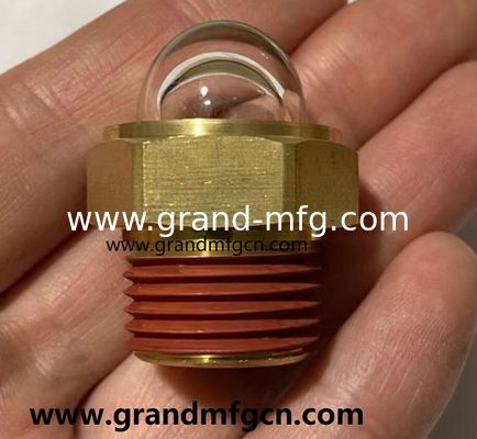 EE.UU. macho NPT hilo 3/4 INCH de latón abovedado indicador de nivel de visión de aceite hex-tornilla en vidrio de visión de nivel de aceite con bloqueo de hilo