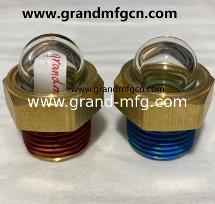 EE.UU. macho NPT hilo 3/4 INCH de latón abovedado indicador de nivel de visión de aceite hex-tornilla en vidrio de visión de nivel de aceite con bloqueo de hilo
