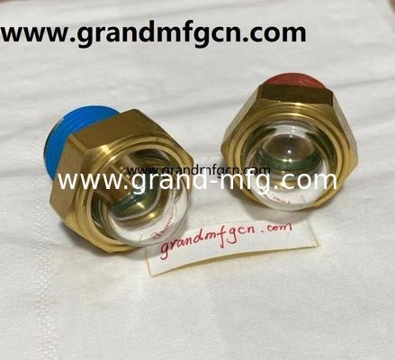 EE.UU. macho NPT hilo 3/4 INCH de latón abovedado indicador de nivel de visión de aceite hex-tornilla en vidrio de visión de nivel de aceite con bloqueo de hilo
