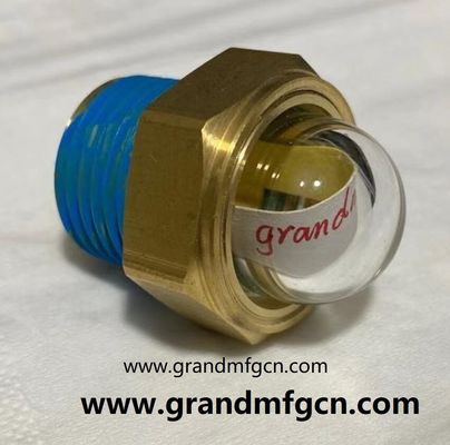 hilo NPT masculino 1 pulgada de latón abovedado indicador de nivel de visión de aceite hex visor en vidrio de visión de nivel de aceite con bloqueo de hilo