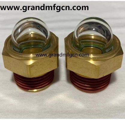 EE.UU. macho NPT hilo 3/8 pulgadas de latón abovedado indicador de nivel de visión de aceite hex-vinculado vidrio de visión de nivel de aceite con bloqueo de hilo