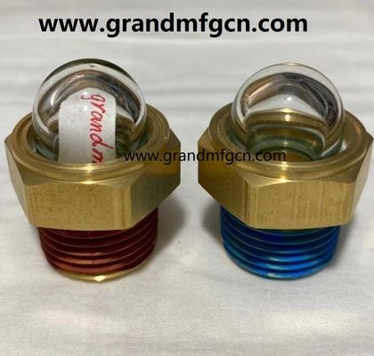EE.UU. macho NPT hilo 3/8 pulgadas de latón abovedado indicador de nivel de visión de aceite hex-vinculado vidrio de visión de nivel de aceite con bloqueo de hilo