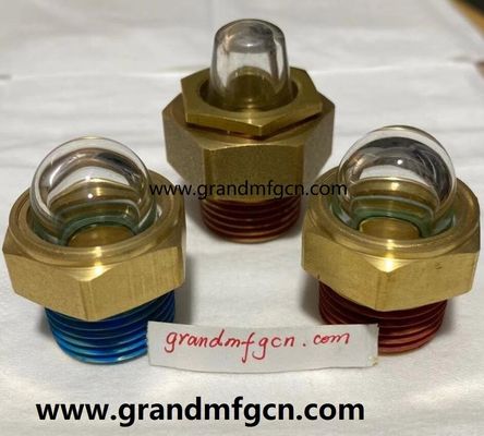 NPT hilo 3/8 INCH vidrio de vidrio de nivel de aceite de latón vidrio de vidrio de vidrio de aceite indicador de ventana con vidrio de cúpula súper transparente
