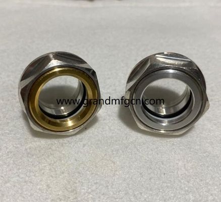 M22x1.5 6061 de alta presión, reductor de velocidad de aluminio, visor de aceite, vidrio, indicador del nivel de aceite, medidor del nivel del fluido