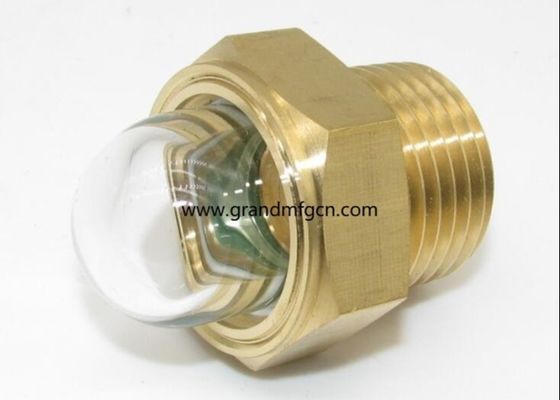 NPT1/2 pulgadas GM-HDN12 Compresor de aire Cúpula de latón Nivel de aceite Vidor de vidrio burbuja medidor de vidrio de visión 3D con vidrio transparente personalizado