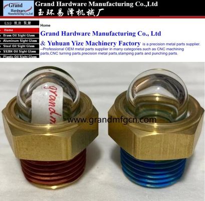 NPT 1/2 &quot;Cúpula de vidrio de cobre visor de aceite hex-torsión de visor de nivel de aceite indicadores de medidor de vidrio con bloqueo de hilo de lectura