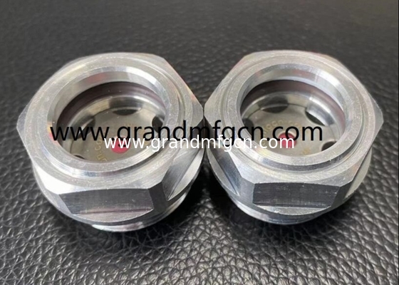 M20X1.5 M22X1.5 M27X1.5 Cabeza hexadecimal de aluminio de visor de nivel de aceite tacho de vista de ojo de toro vidrio de vista de aceite macho hilo métrico