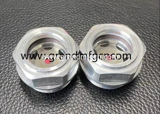 BSP G1/2&quot; 3/4&quot; 1&quot; bomba de vacío de paletas giratorias tipo V de vidrio de visualización de nivel de aceite de aluminio con reflector ss304