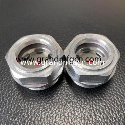 M22x1.5 6061 de alta presión, reductor de velocidad de aluminio, visor de aceite, vidrio, indicador del nivel de aceite, medidor del nivel del fluido