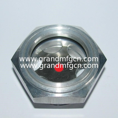 BSP G1/2&quot; 3/4&quot; 1&quot; bomba de vacío de paletas giratorias tipo V de vidrio de visualización de nivel de aceite de aluminio con reflector ss304
