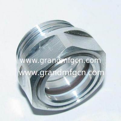 BSP G1/2&quot; 3/4&quot; 1&quot; bomba de vacío de paletas giratorias tipo V de vidrio de visualización de nivel de aceite de aluminio con reflector ss304